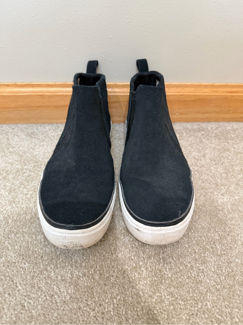 TOMS Bryce Suede Sneaker Booties Black Chelsea Ankle Boots Slip On Women Size 10 - Picture 3 of 8